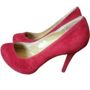 Christian Louboutin Red Suede Stiletto Pumps